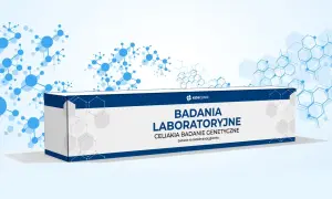 Opakowanie z napisem "Badania laboratoryjne celiakia badania genetyczne". Idealne do diagnostyki celiakii.