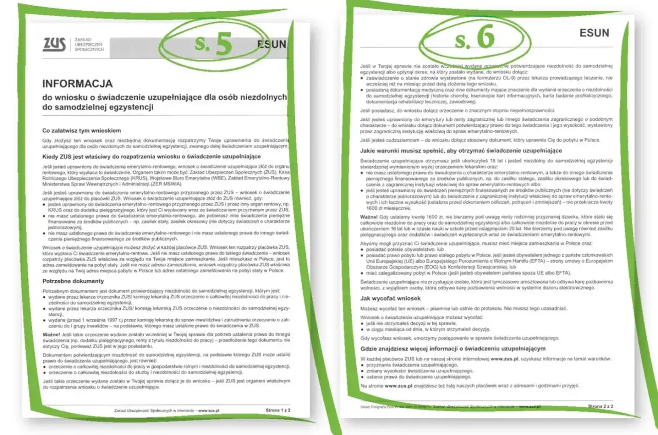 Informacje o świadczeniu uzupełniającym dla osób niezdolnych do samodzielnej egzystencji. Wniosek o świadczenie 500 plus dla seniora.